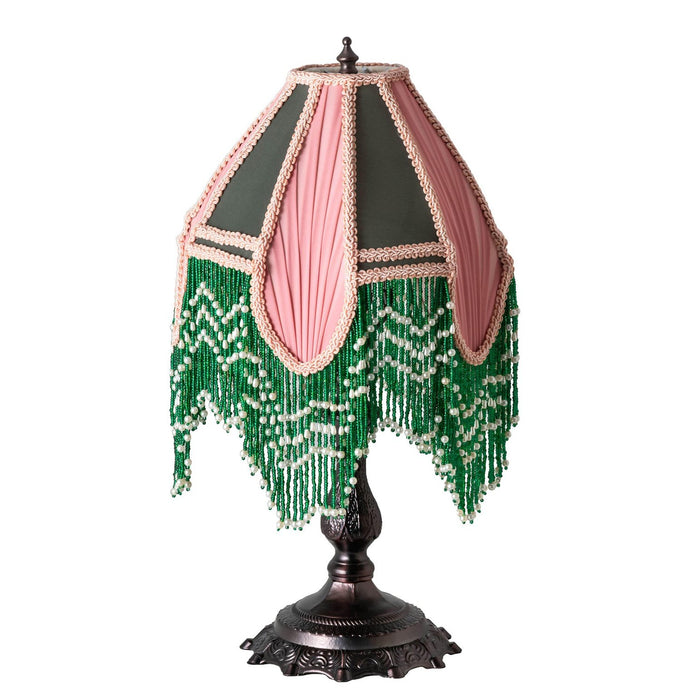 Meyda 20" High Fabric with Fringe Table Lamp