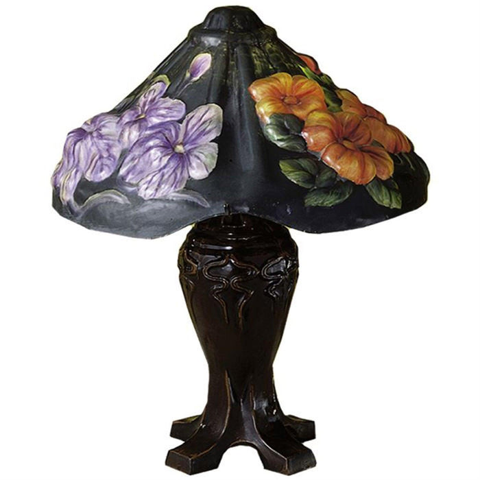 Meyda 19"H Puffy Iris Blossom Table Lamp