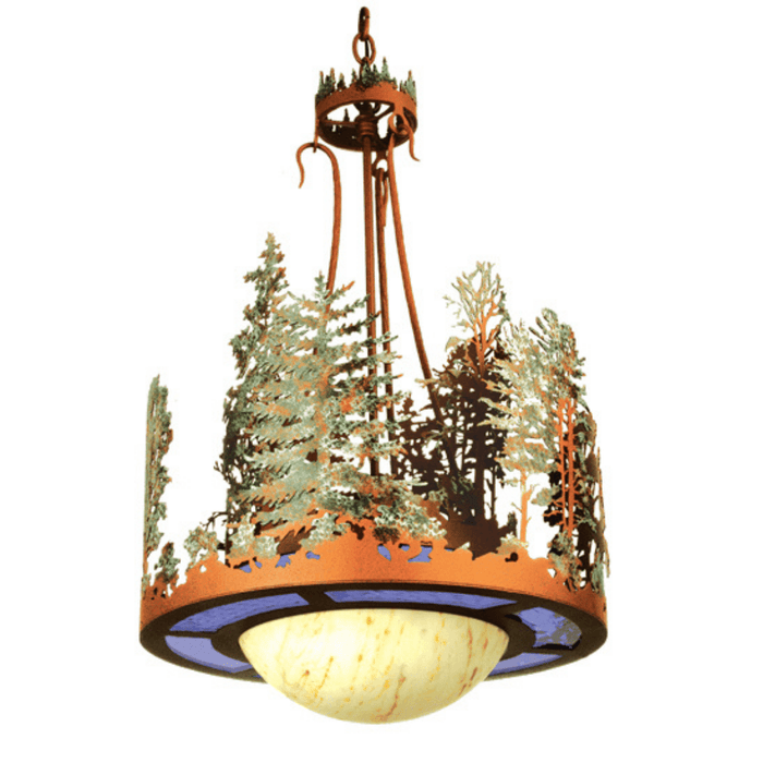 Meyda 18" Wide Forest Inverted Pendant