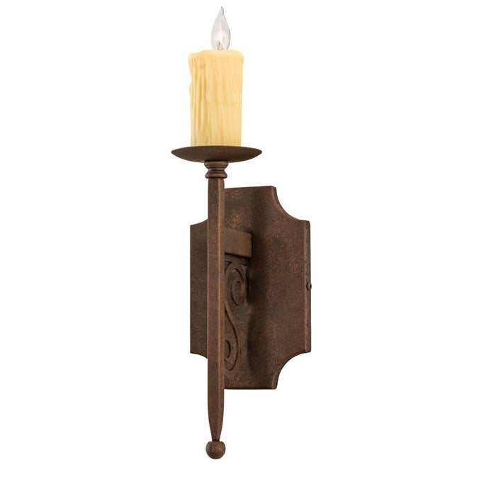 Meyda 5" Wide Candle Brown Toscano 1 Light Wall Sconce