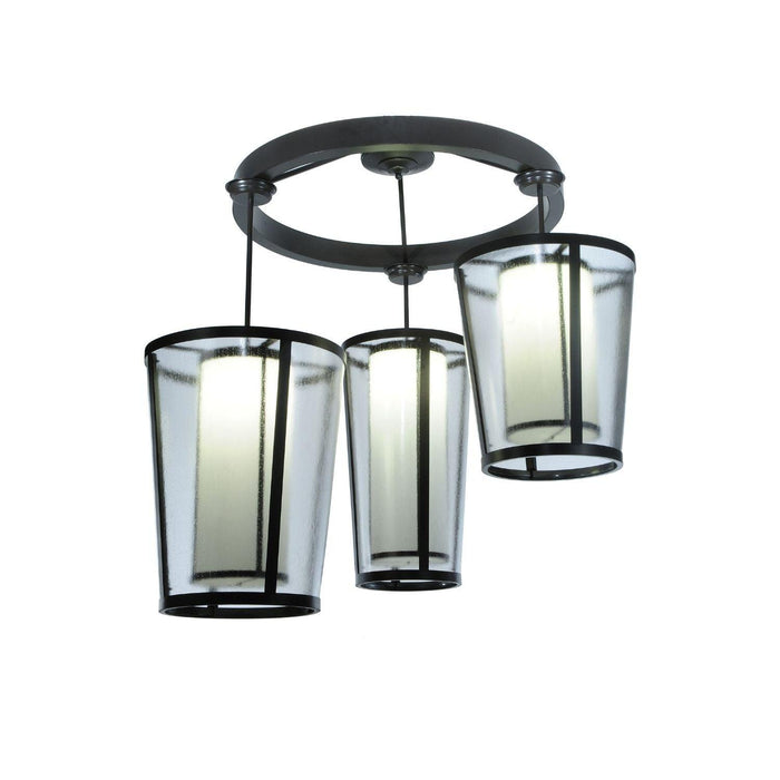 Meyda 74" Wide Clear Cilindro Tapered 3 Light Cascading Pendant