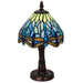 Meyda 12"H Tiffany Hanginghead Dragonfly W/Mosaic Base Mini Lamp