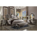 Acme Furniture Versailles Ck Bed in Velvet & Antique Platinum Finish 26814CK