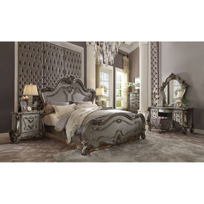 Acme Furniture Versailles Queen Bed in Antique Platinum Finish 26860Q