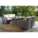 Acme Furniture Tahan 4pc Bistro Set in Fabric & Two Tone Gray Wicker 45070