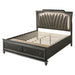 Acme Furniture Kaitlyn Ck Bed W/Storage & Led in PU & Metallic Gray Finish 27274CK