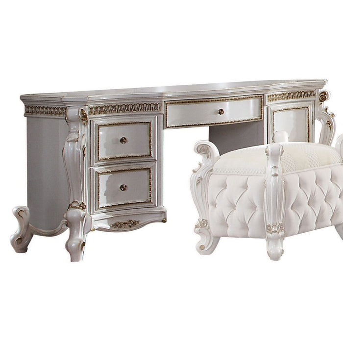 Acme Furniture Picardy Vanity Desk in Antique Pearl Finish 27884