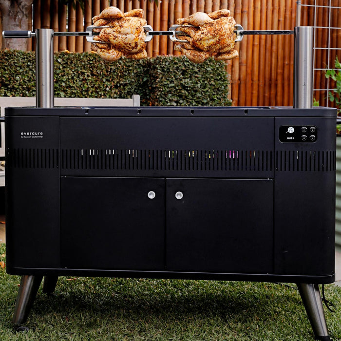 Everdure By Heston Blumenthal 54-Inch Charcoal Grill With Rotisserie & Electronic Ignition