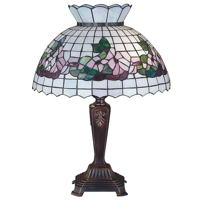 Meyda 22"High Tiffany Dogwood Table Lamp