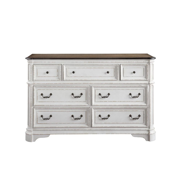 Acme Furniture Florian Dresser in Antique White & Oak Finish 28725