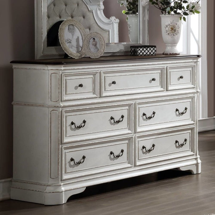 Acme Furniture Florian Dresser in Antique White & Oak Finish 28725