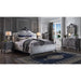 Acme Furniture House Delphine Queen Bed in Two Tone Ivory Fabric & Charcoal Finish 28850Q