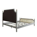 Acme Furniture House Marchese Ck Bed in Beige PU & Pearl Gray Finish 28884CK