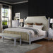 Acme Furniture House Marchese Ck Bed in Beige PU & Pearl Gray Finish 28884CK