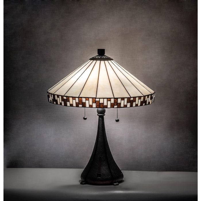 Meyda 22" High Checkerboard Table Lamp