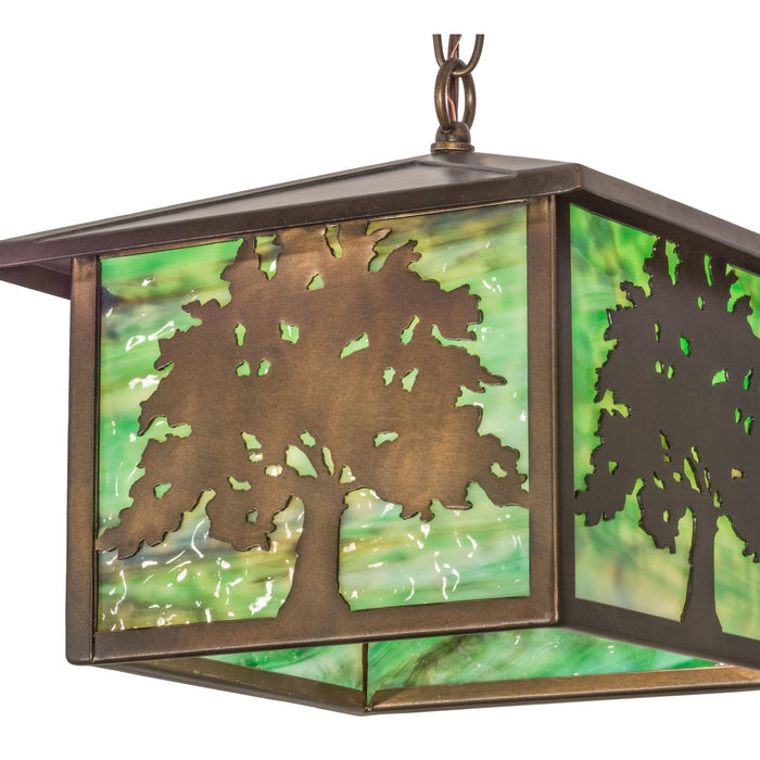 Meyda 12"Sq Oak Tree Lantern Pendant