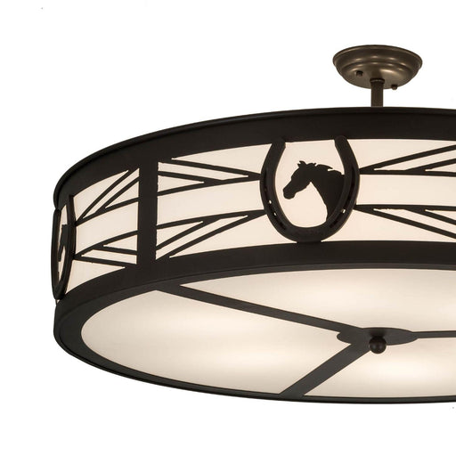 Meyda 36" Wide Bronze Horseshoe Flushmount