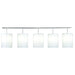 Meyda 104" Long White Cilindro Linear 5 Light Pendant