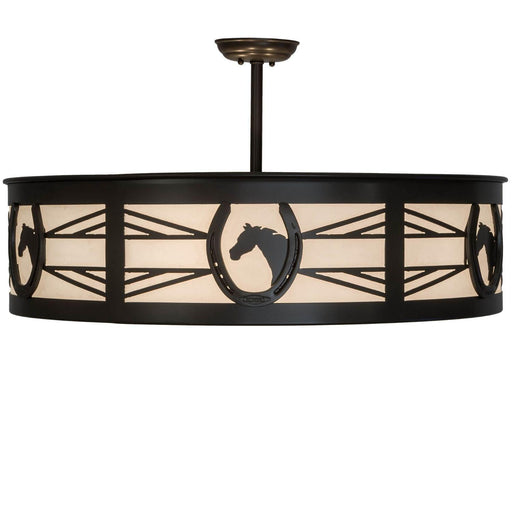 Meyda 30" Wide Bronze Horseshoe Flushmount