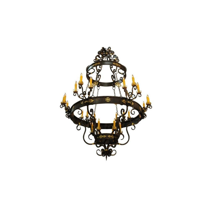 Meyda 72" Wide Candle Tobacco Santino 24 Light Chandelier