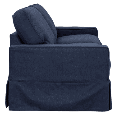 Sunset Trading Americana Box Cushion Slipcovered Sofa | Stain Resistant Performance Fabric | Navy Blue SU-108500-391049