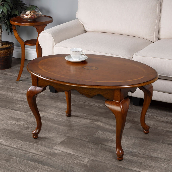 Butler Specialty Company Grace Oval 4 Legs Coffee Table, Medium Brown 3012101