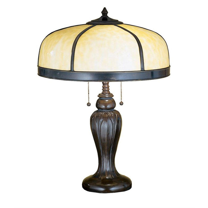 Meyda 25"H Arts & Crafts Dome Pull Chain Table Lamp