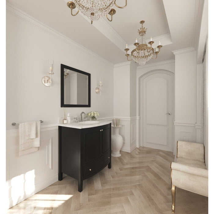 Laviva Estella 32" Espresso Bathroom Vanity with White Carrara Marble Countertop 3130709-32E-WC