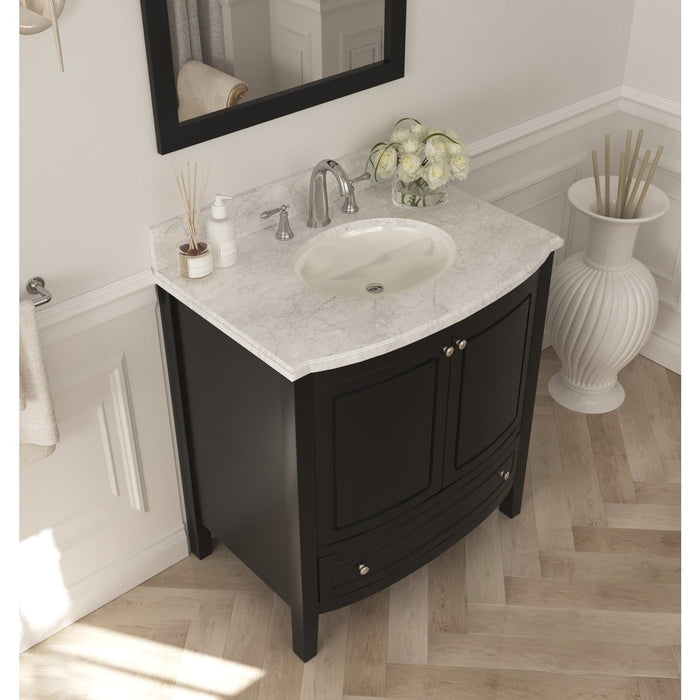 Laviva Estella 32" Espresso Bathroom Vanity with White Carrara Marble Countertop 3130709-32E-WC