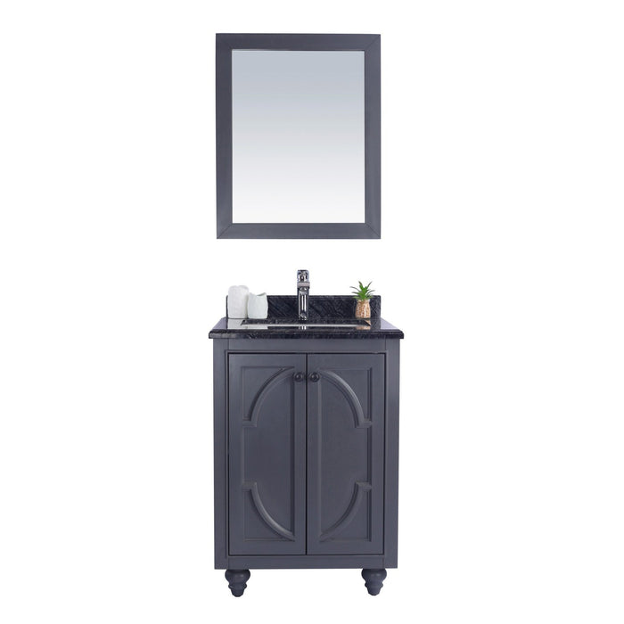 Laviva Odyssey 24" Maple Grey Bathroom Vanity with Black Wood Marble Countertop 313613-24G-BW