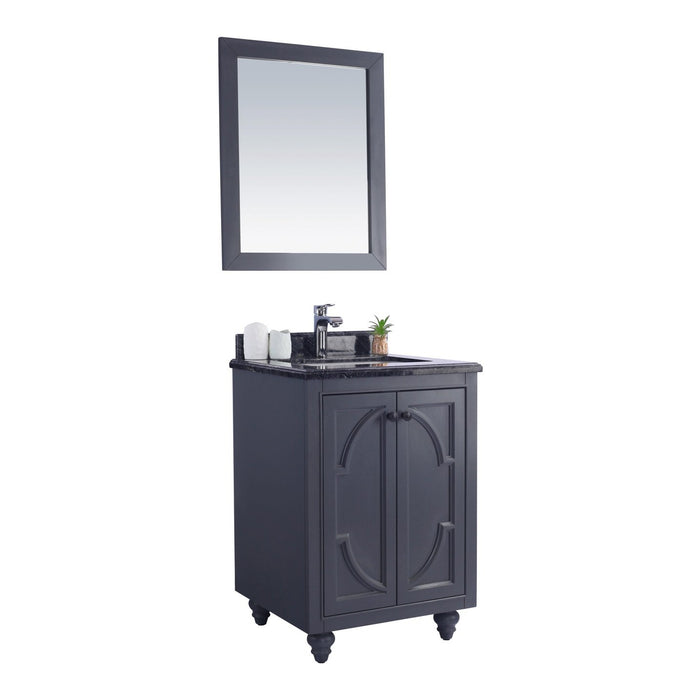 Laviva Odyssey 24" Maple Grey Bathroom Vanity with Black Wood Marble Countertop 313613-24G-BW