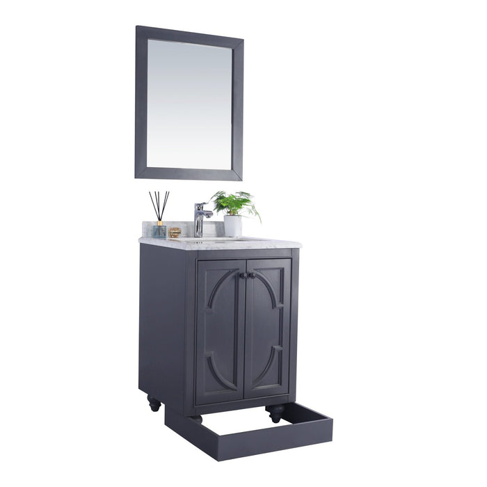 Laviva Odyssey 24" Maple Grey Bathroom Vanity with Matte White VIVA Stone Solid Surface Countertop 313613-24G-MW