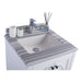 Laviva Odyssey 24" White Bathroom Vanity with White Stripes Marble Countertop 313613-24W-WS