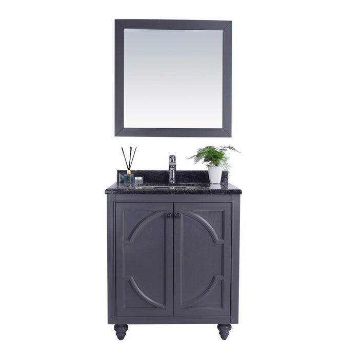 Laviva Odyssey 30" Maple Grey Bathroom Vanity with Black Wood Marble Countertop 313613-30G-BW