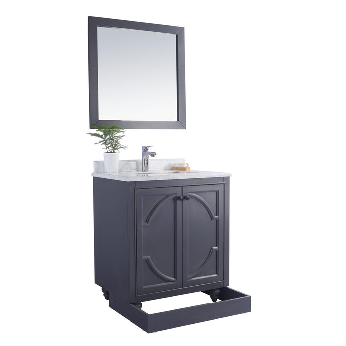 Laviva Odyssey 30" Maple Grey Bathroom Vanity with Matte White VIVA Stone Solid Surface Countertop 313613-30G-MW
