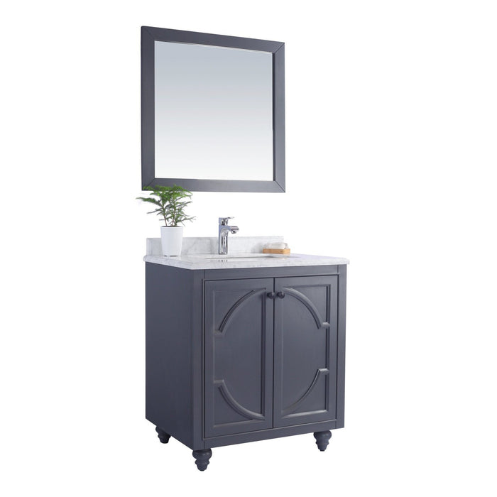 Laviva Odyssey 30" Maple Grey Bathroom Vanity with White Carrara Marble Countertop 313613-30G-WC