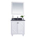 Laviva Odyssey 30" White Bathroom Vanity with Black Wood Marble Countertop 313613-30W-BW