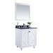 Laviva Odyssey 30" White Bathroom Vanity with Black Wood Marble Countertop 313613-30W-BW