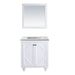 Laviva Odyssey 30" White Bathroom Vanity with Matte White VIVA Stone Solid Surface Countertop 313613-30W-MW