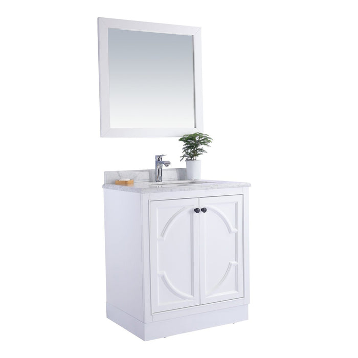 Laviva Odyssey 30" White Bathroom Vanity with Pure White Phoenix Stone Countertop 313613-30W-PW