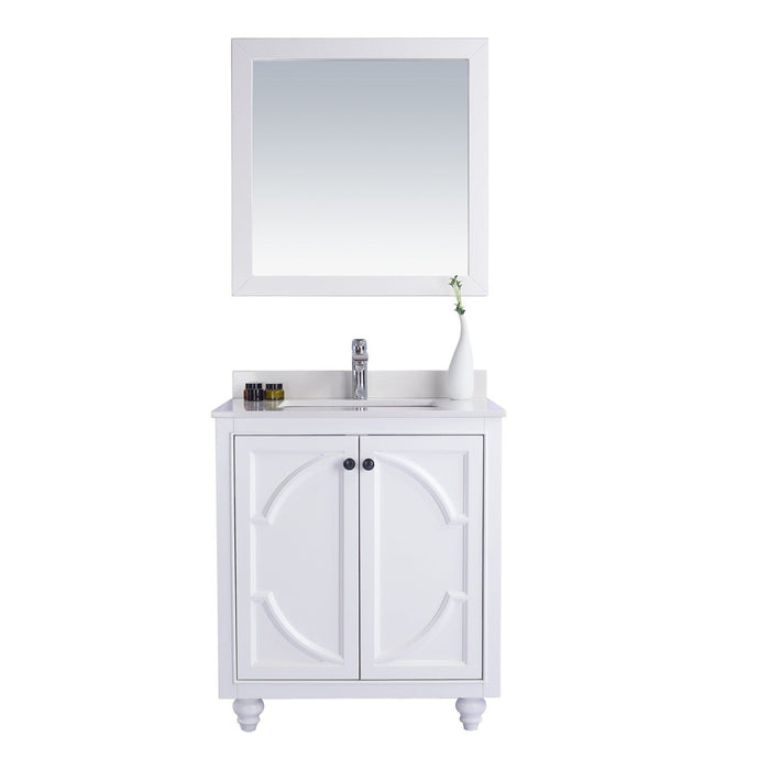 Laviva Odyssey 30" White Bathroom Vanity with White Quartz Countertop 313613-30W-WQ