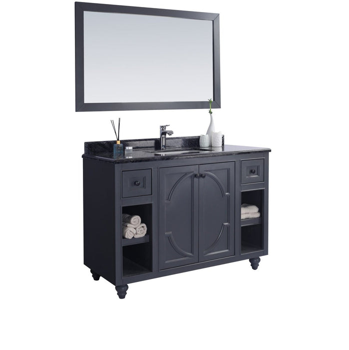 Laviva Odyssey 48" Maple Grey Bathroom Vanity with Black Wood Marble Countertop 313613-48G-BW