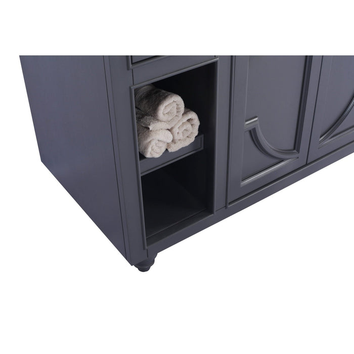 Laviva Odyssey 48" Maple Grey Bathroom Vanity with Black Wood Marble Countertop 313613-48G-BW