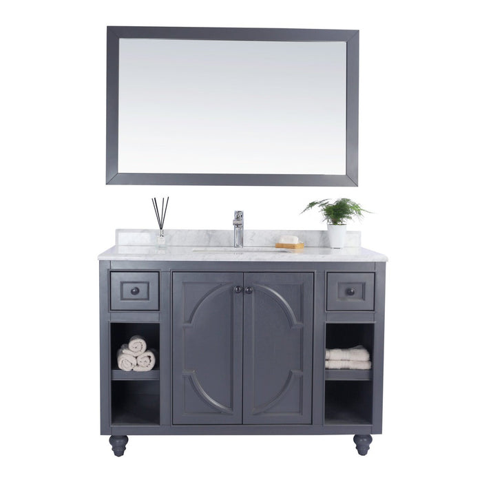Laviva Odyssey 48" Maple Grey Bathroom Vanity with White Carrara Marble Countertop 313613-48G-WC