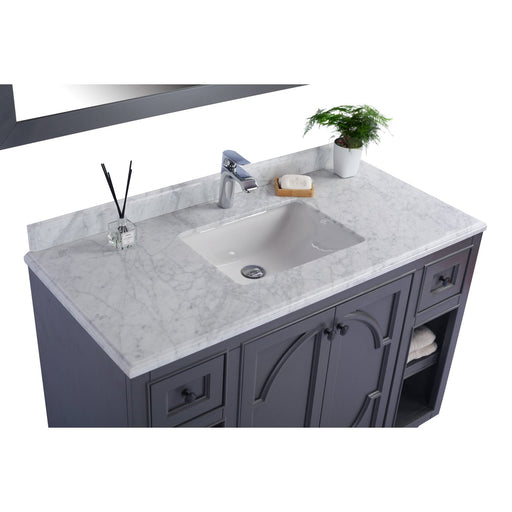 Laviva Odyssey 48" Maple Grey Bathroom Vanity with White Carrara Marble Countertop 313613-48G-WC