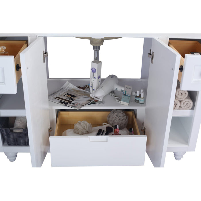 Laviva Odyssey 48″ White Bathroom Vanity with Black Wood 36″ size