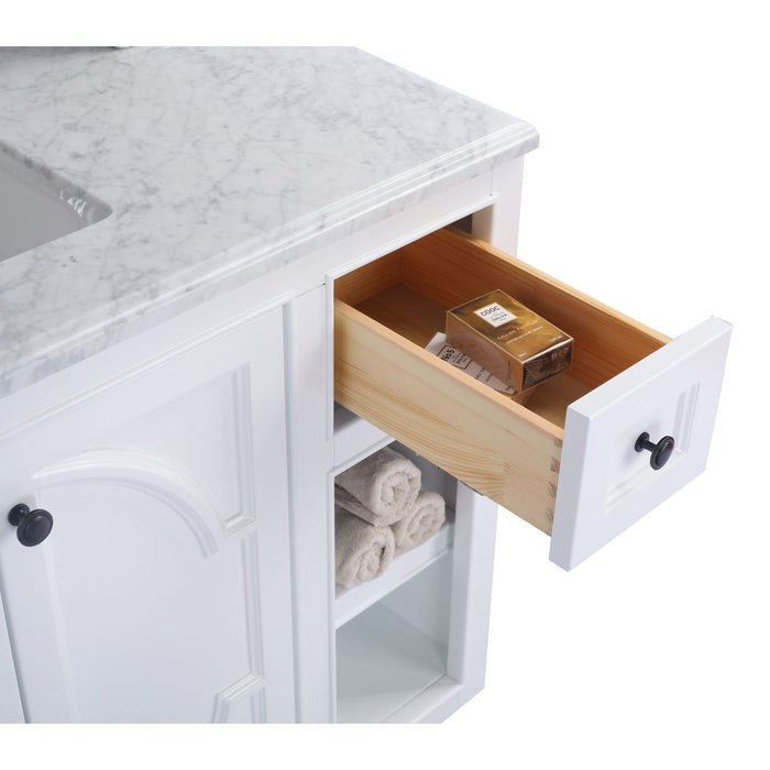 Laviva Odyssey 48″ White Bathroom Vanity with Black Wood 36″ size
