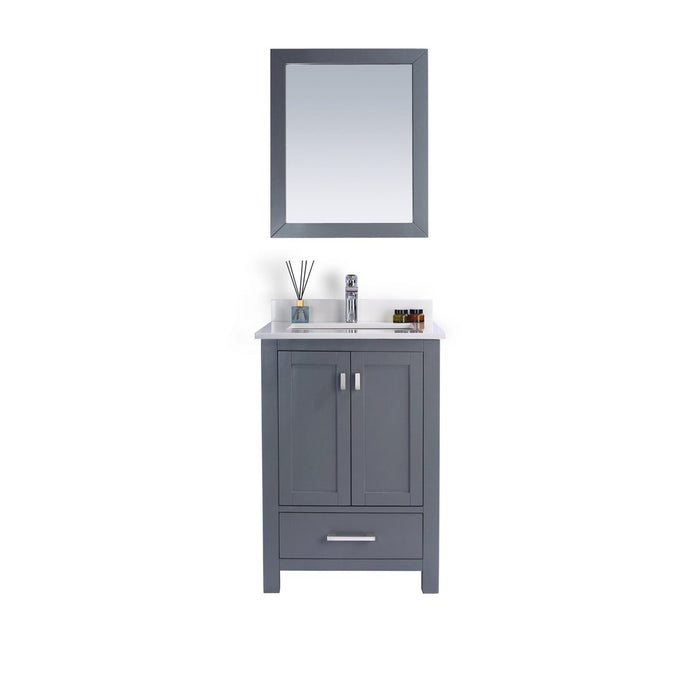 Laviva Wilson 24" Grey Bathroom Vanity with White Quartz Countertop 313ANG-24G-WQ
