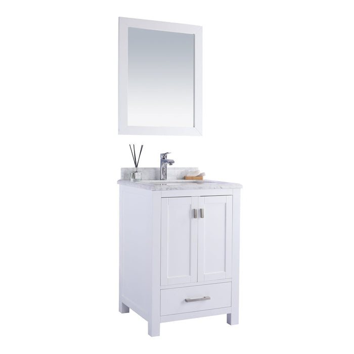 Laviva Wilson 24" White Bathroom Vanity with White Carrara Marble Countertop 313ANG-24W-WC