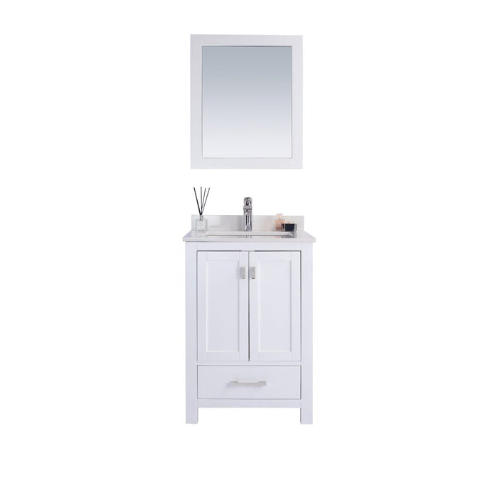 Laviva Wilson 24" White Bathroom Vanity with White Quartz Countertop 313ANG-24W-WQ
